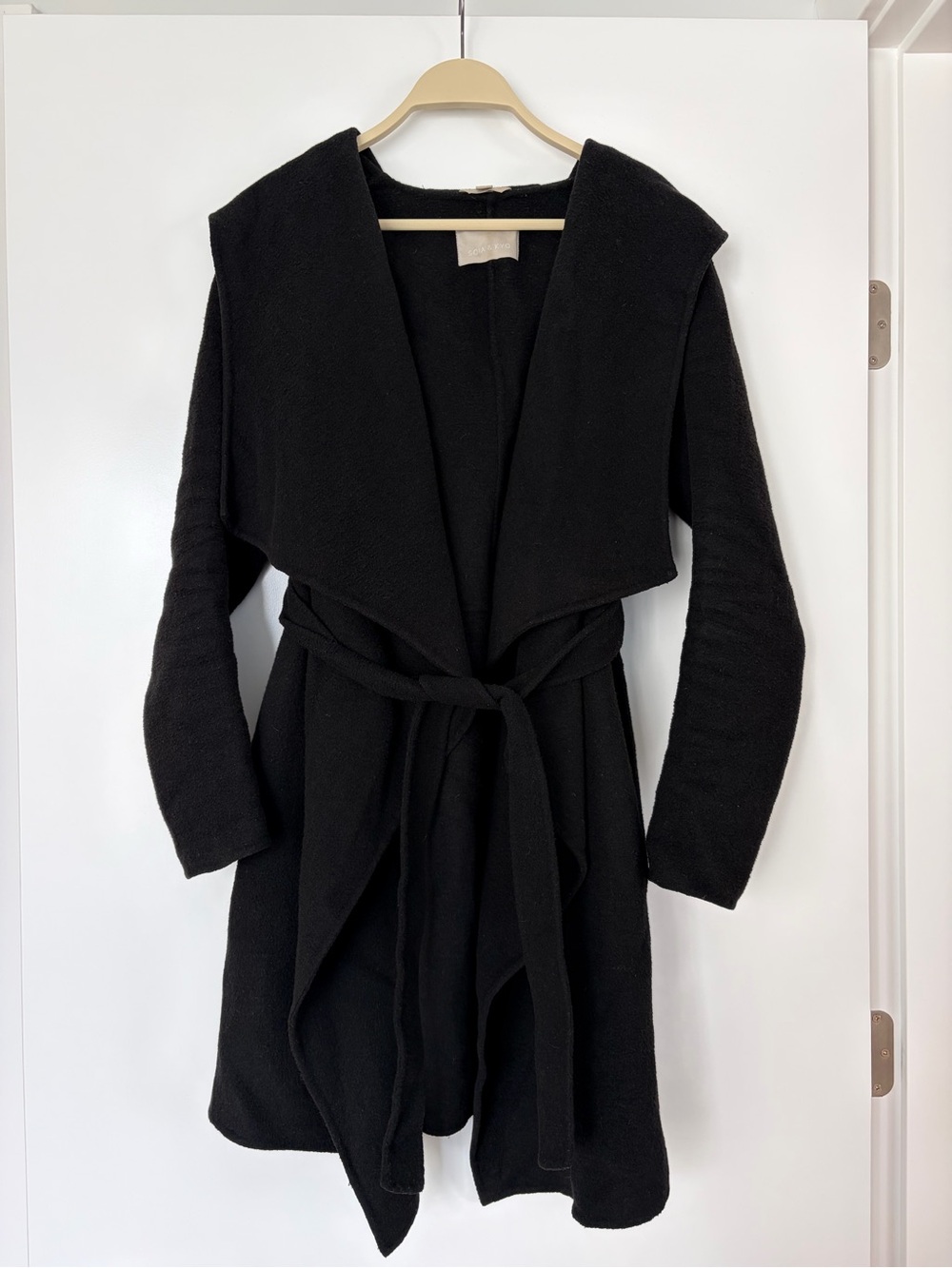 Soia & Kyo Black ‘Samia’ Wool Wrap Coat